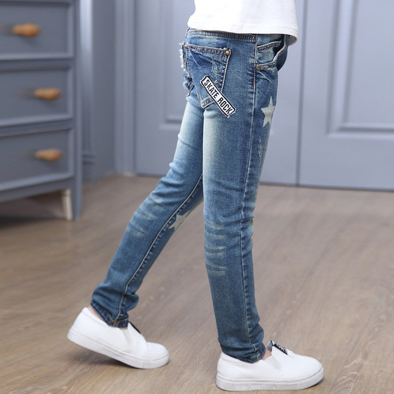 Girls' Mid-rise Stretch Jeans