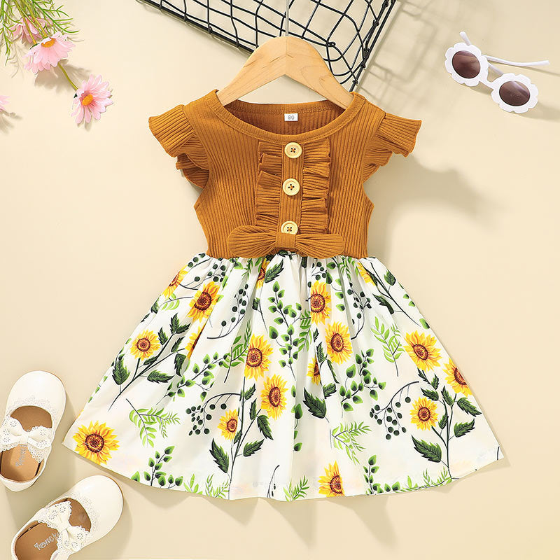 Toddler Girl Summer Dress Floral Skirt