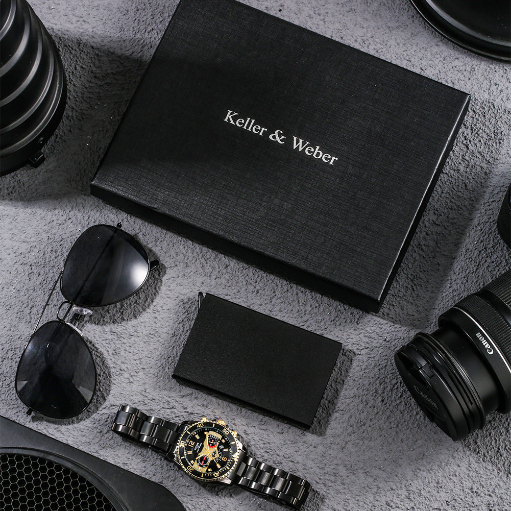 Men's Quartz Watch Sunglasses Gift Box Set, Gift For Dad