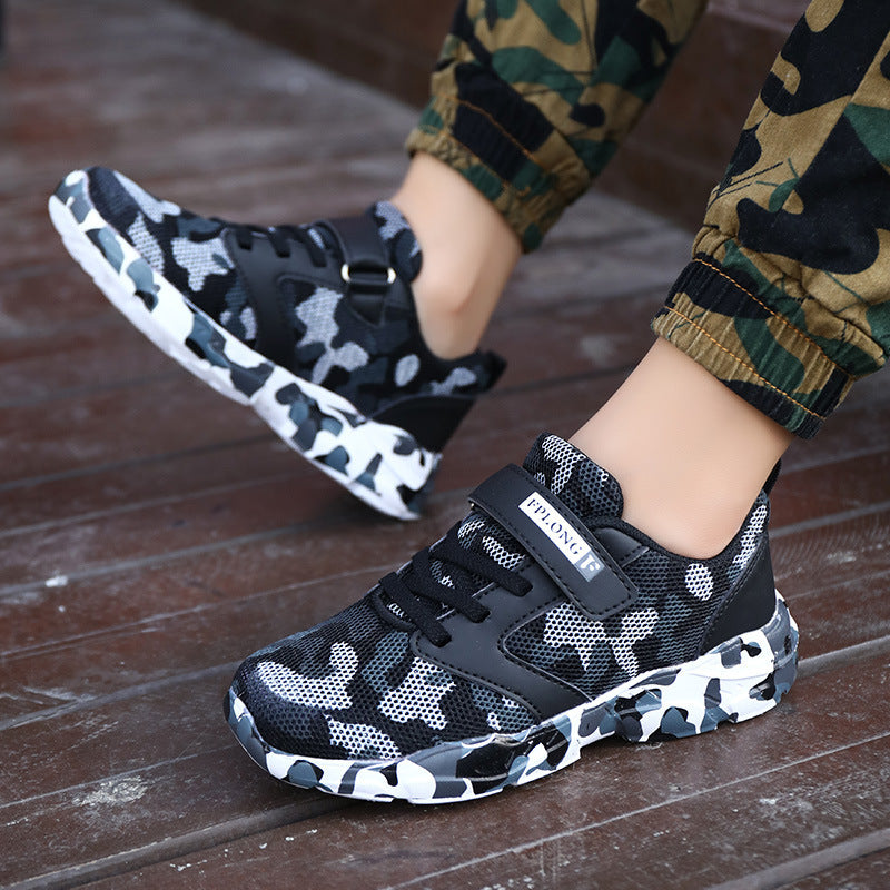 Children's Camo Shoes, Light Sports Shoes, Soft Bottom