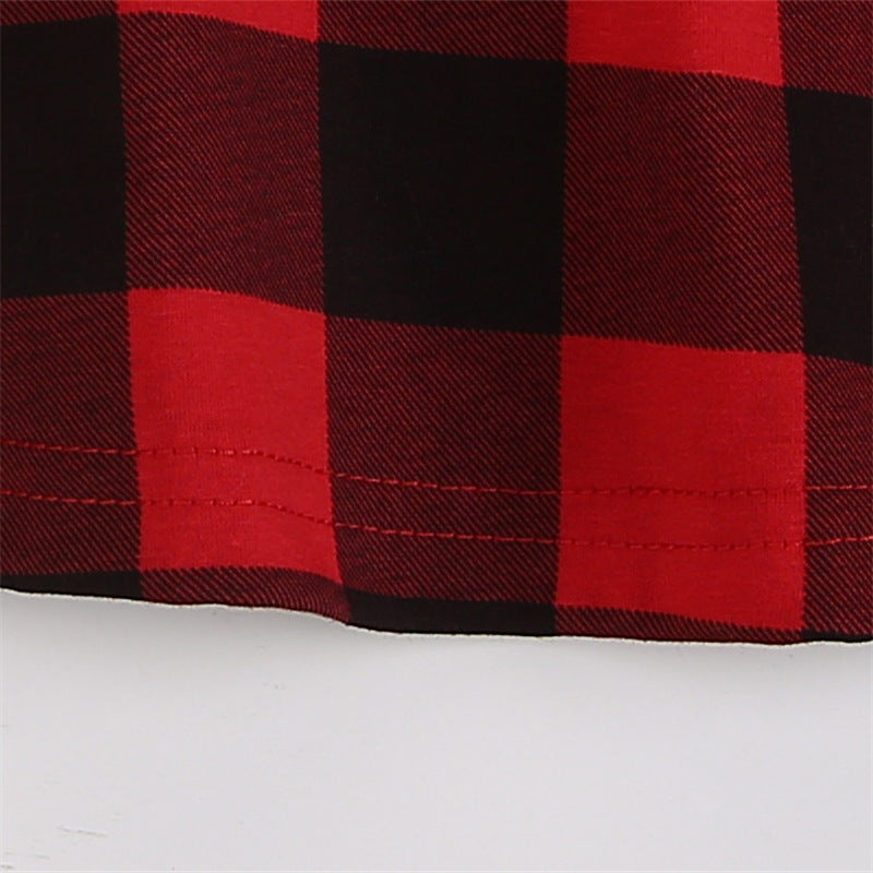 Christmas Festival Girls' Red Plaid Dress