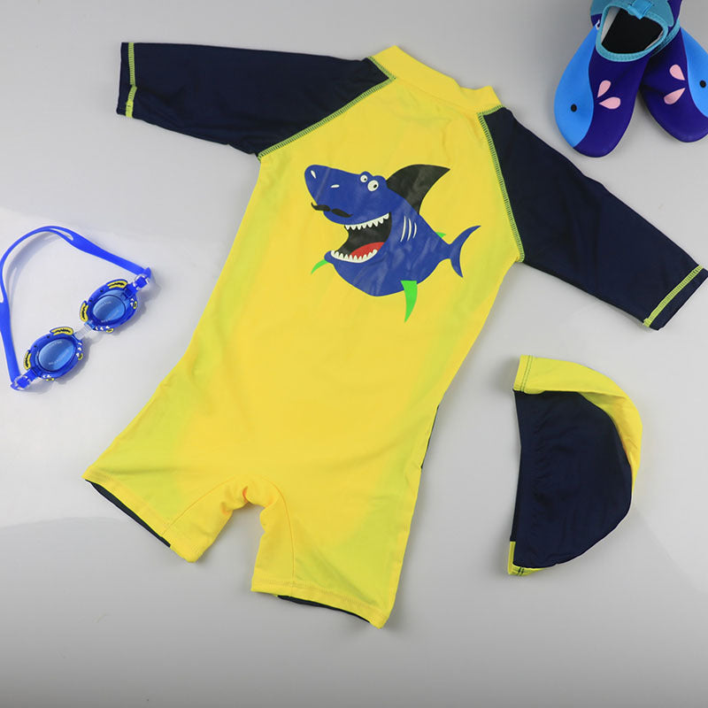 Children's Boy or Girl Swimsuit Sunscreen Quick-Drying Hot Spring Warm Cartoon One-Piece Swimsuit Surfing Suit