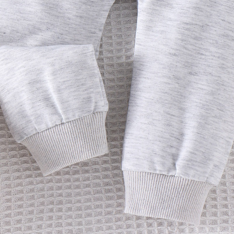 Boys' Spring & Autumn Leisure Blue Sweater Grey 2pc Set