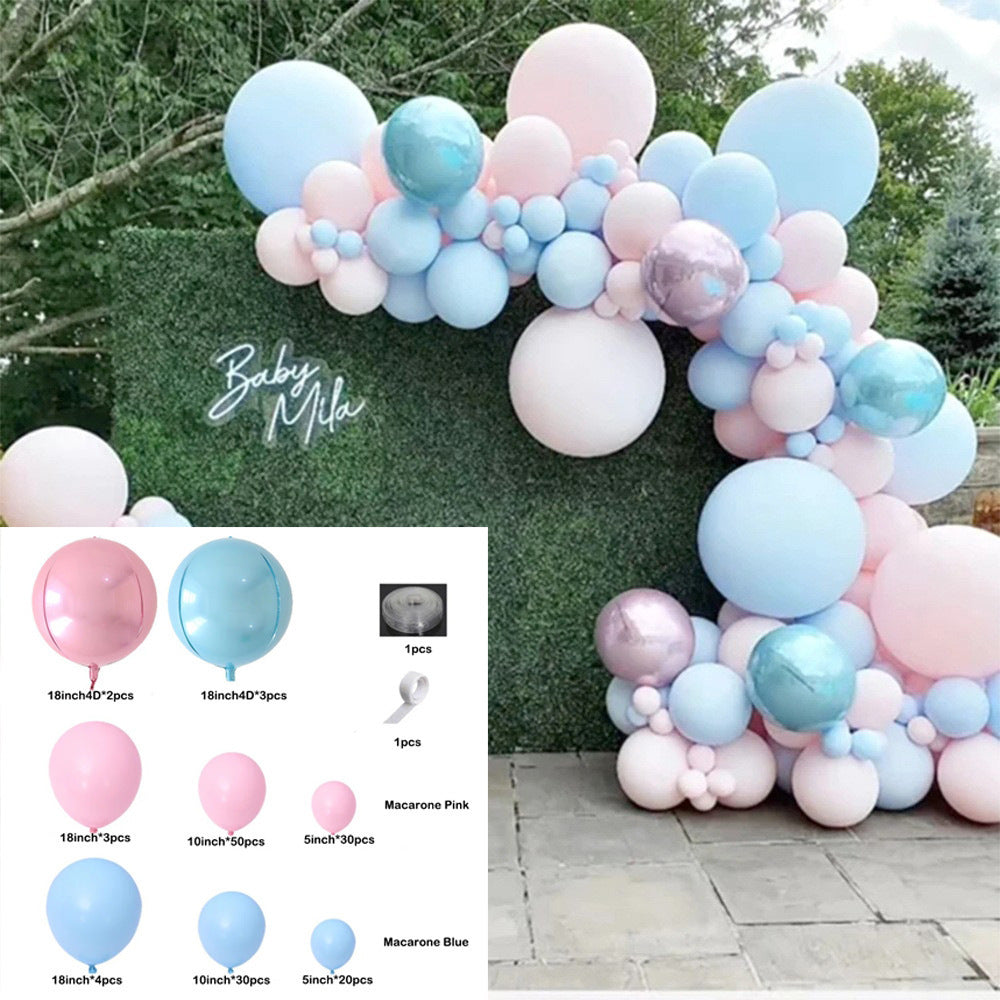 Blue Pink Gender Reveal Theme Arch Balloon Garland Set