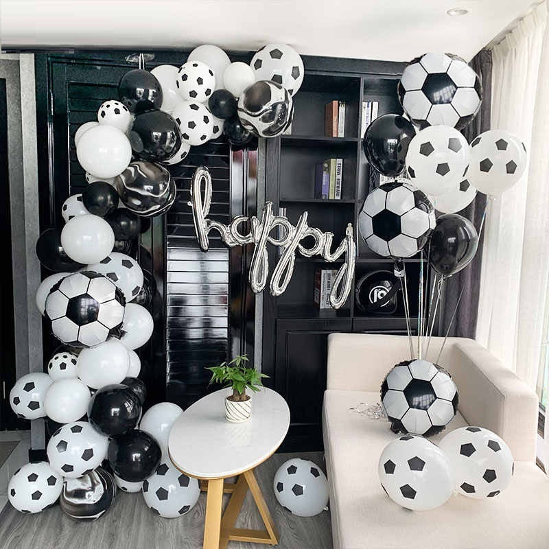 Scene Layout, Background Decoration, Football Latex Balloon Combination Kits