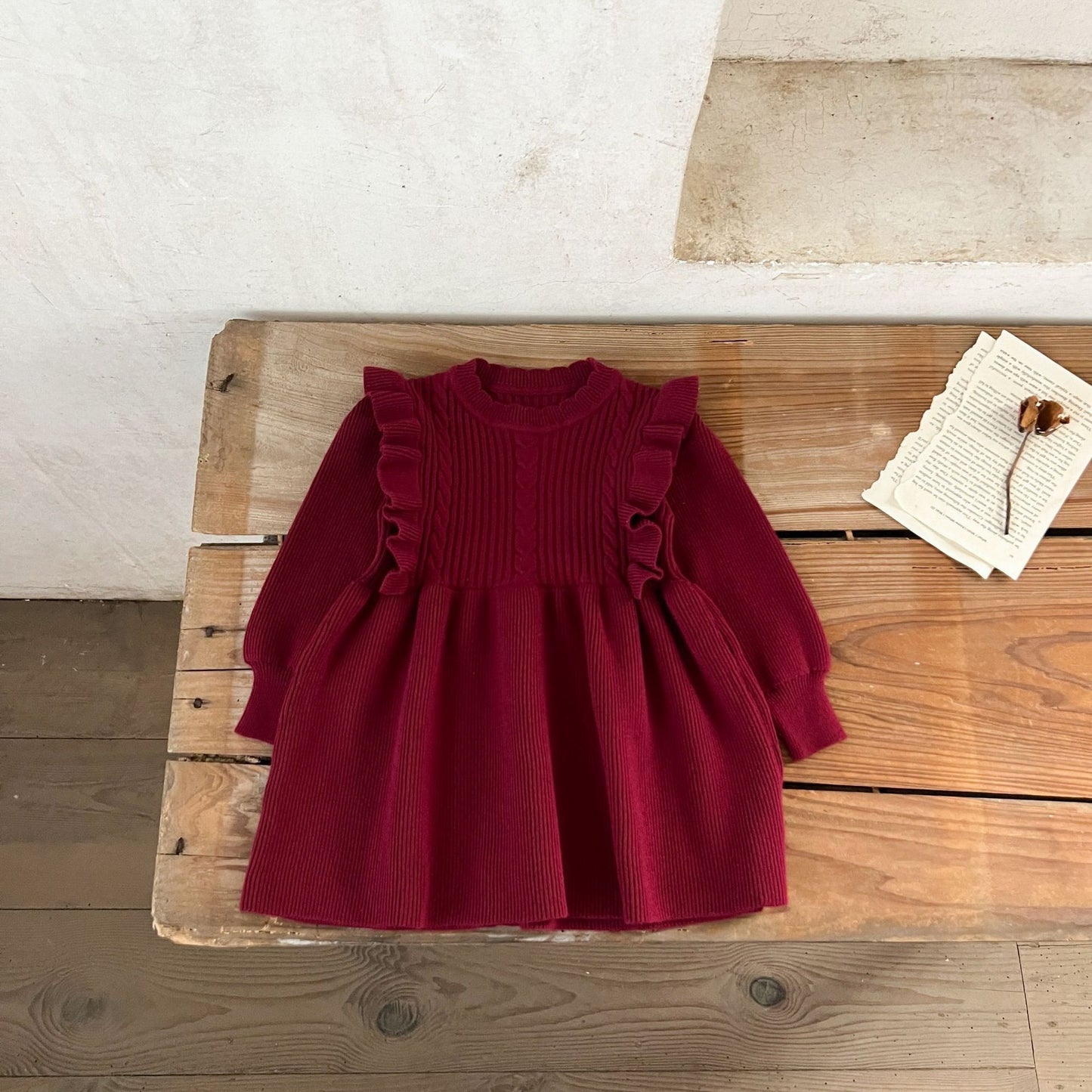 Cotton Wool Woven Autumn And Winter Thermal Dress