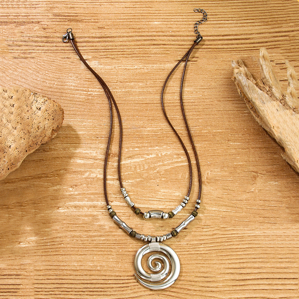 Long Vortex Totem Vintage Bohemian Beach Necklace