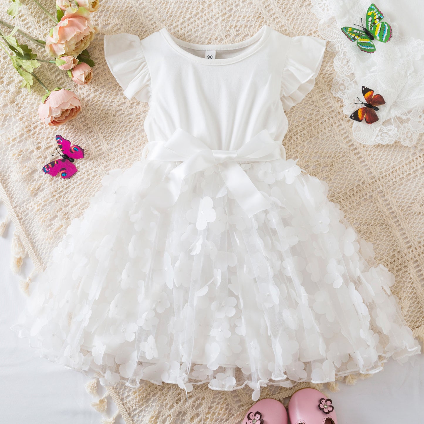 Girls' Fashion Personality Butterfly Mesh Dress
