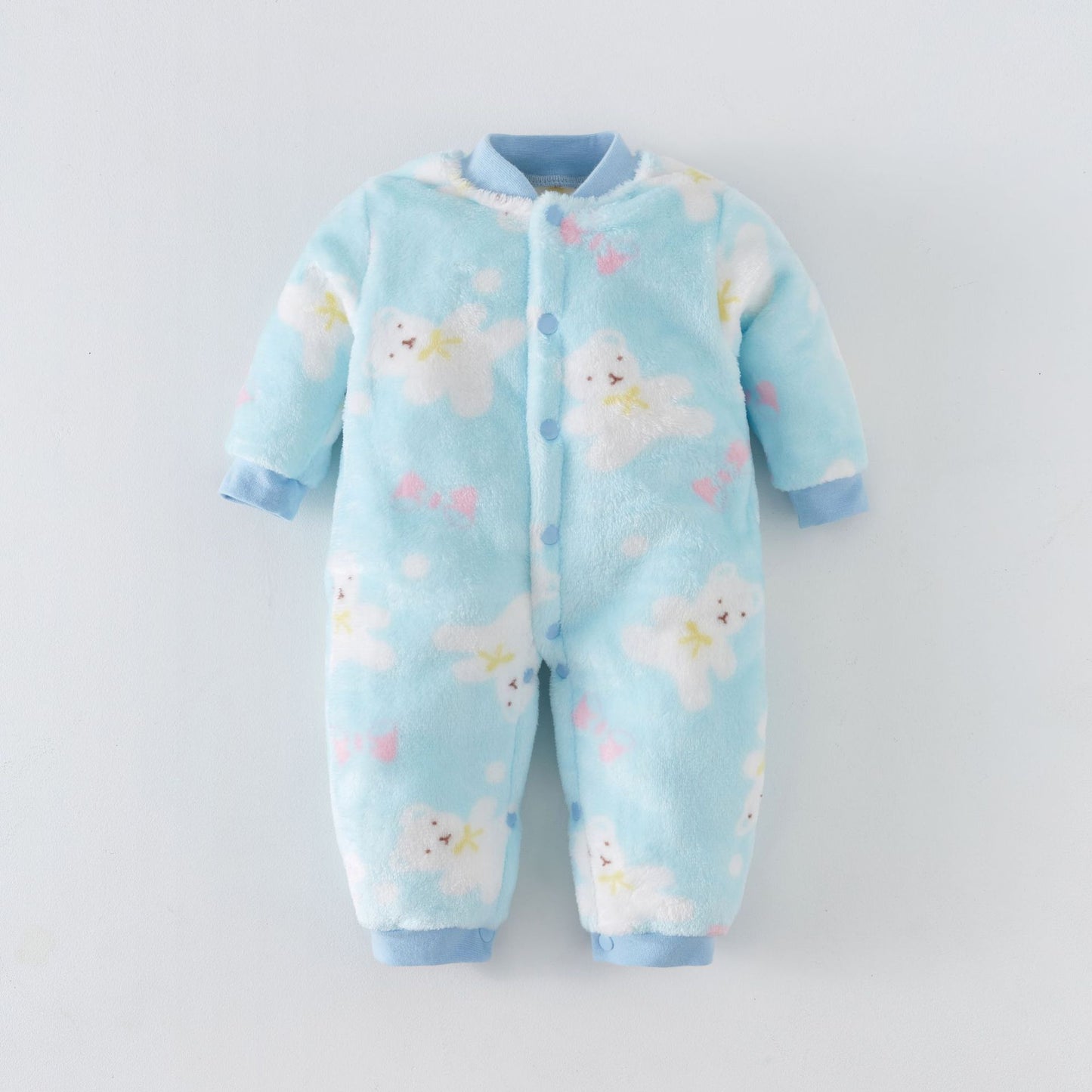 Baby Flannel Romper Onesie Footless Pajamas