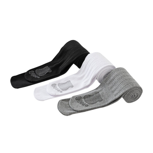 Girls' Thin Fleece Wave Pattern Wool Tights