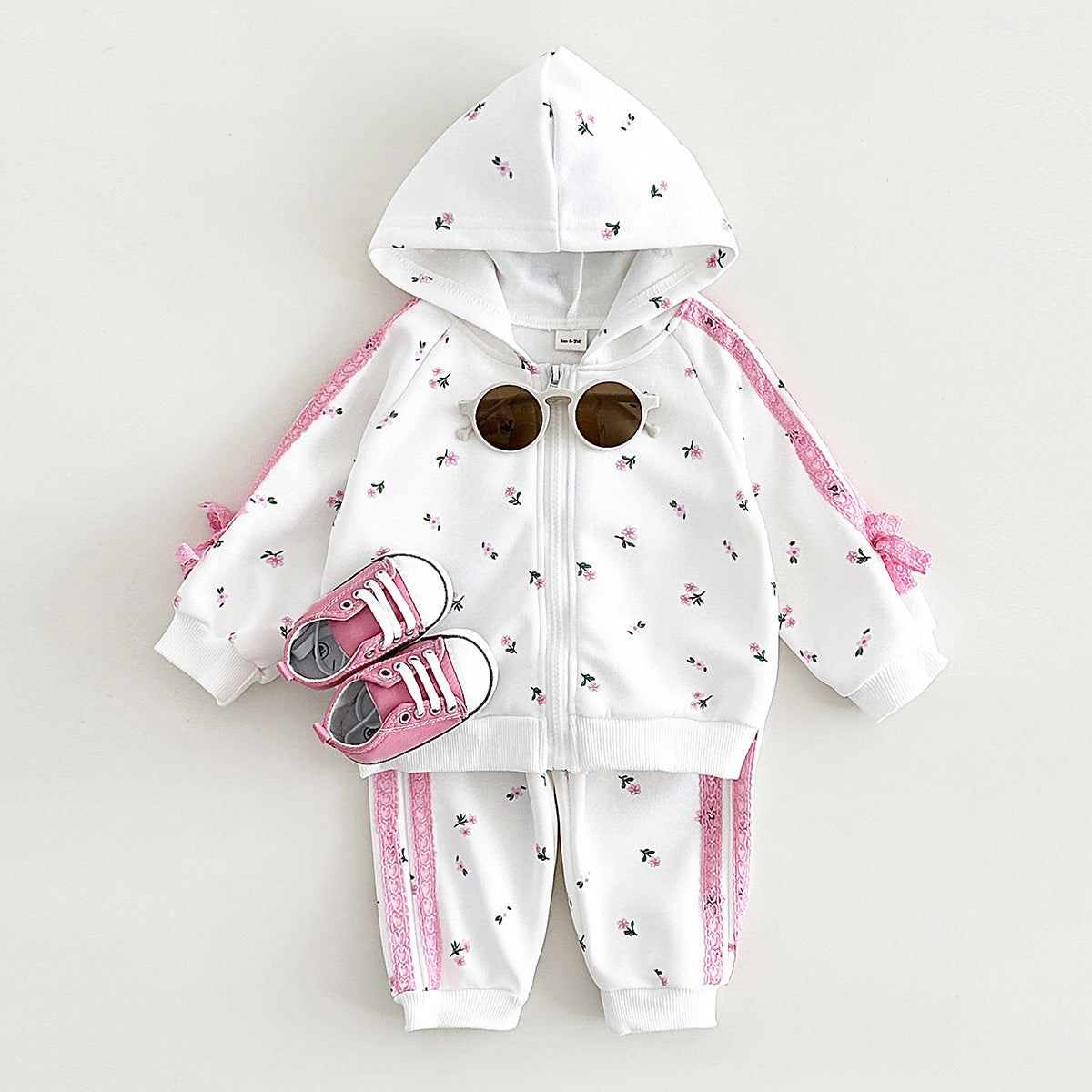 Baby Girls' Warm Hoodie Jacket Pants Set