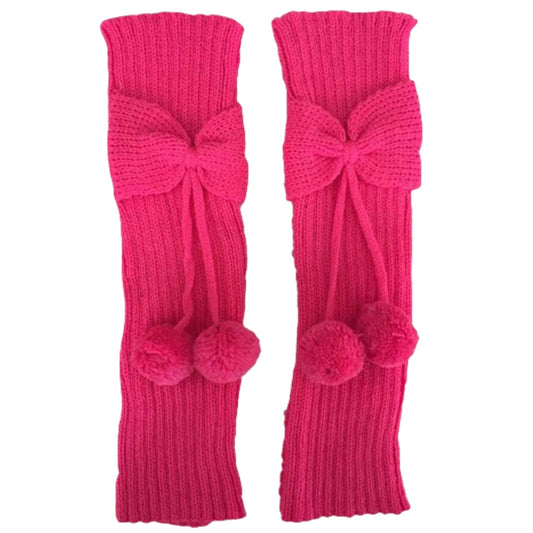 Bow Hanging Ball Foot Sock Kneecap Wool Leg Gaurd Set