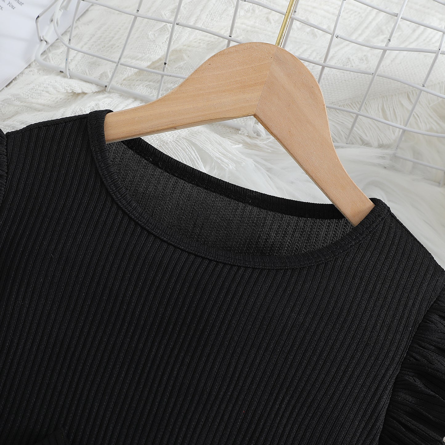 Girls' Black Butterfly Fashion Mesh Dress