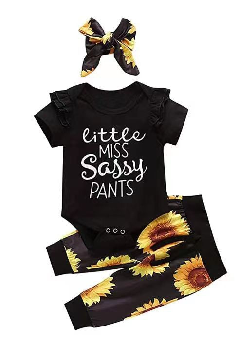 Baby 3 PC Spring/Autumn Outfits, Floral pants