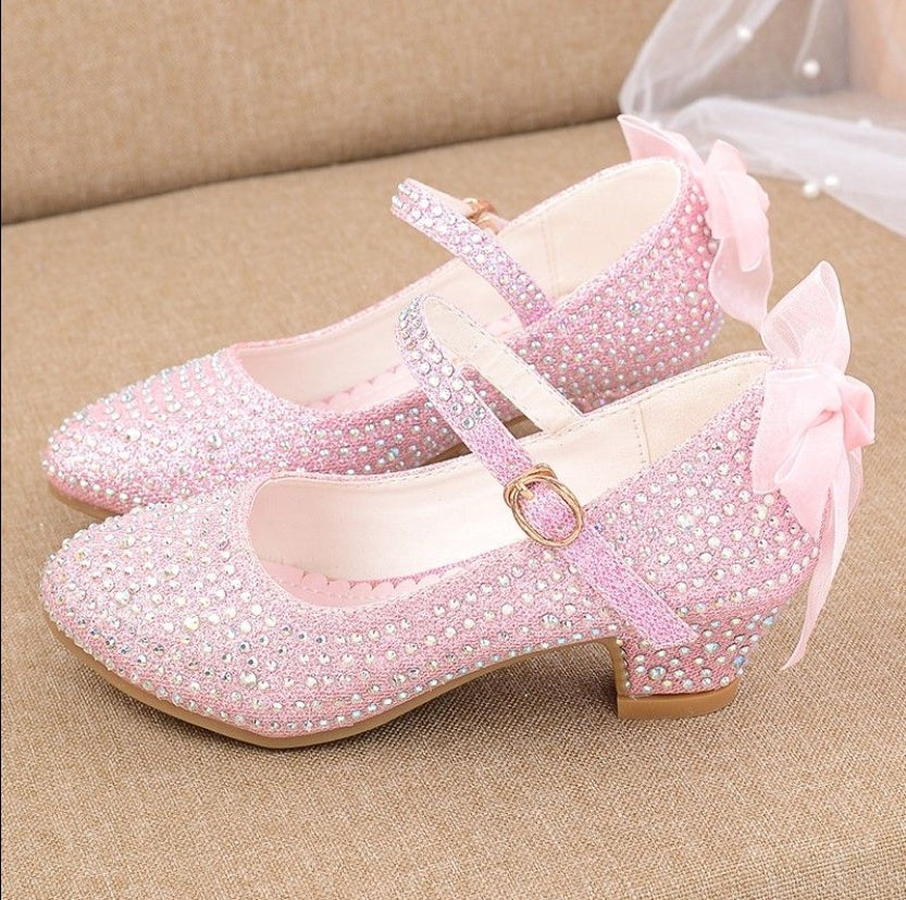 Girls' Leather Shoes High Heeled Shoes Performance Dance Shoes