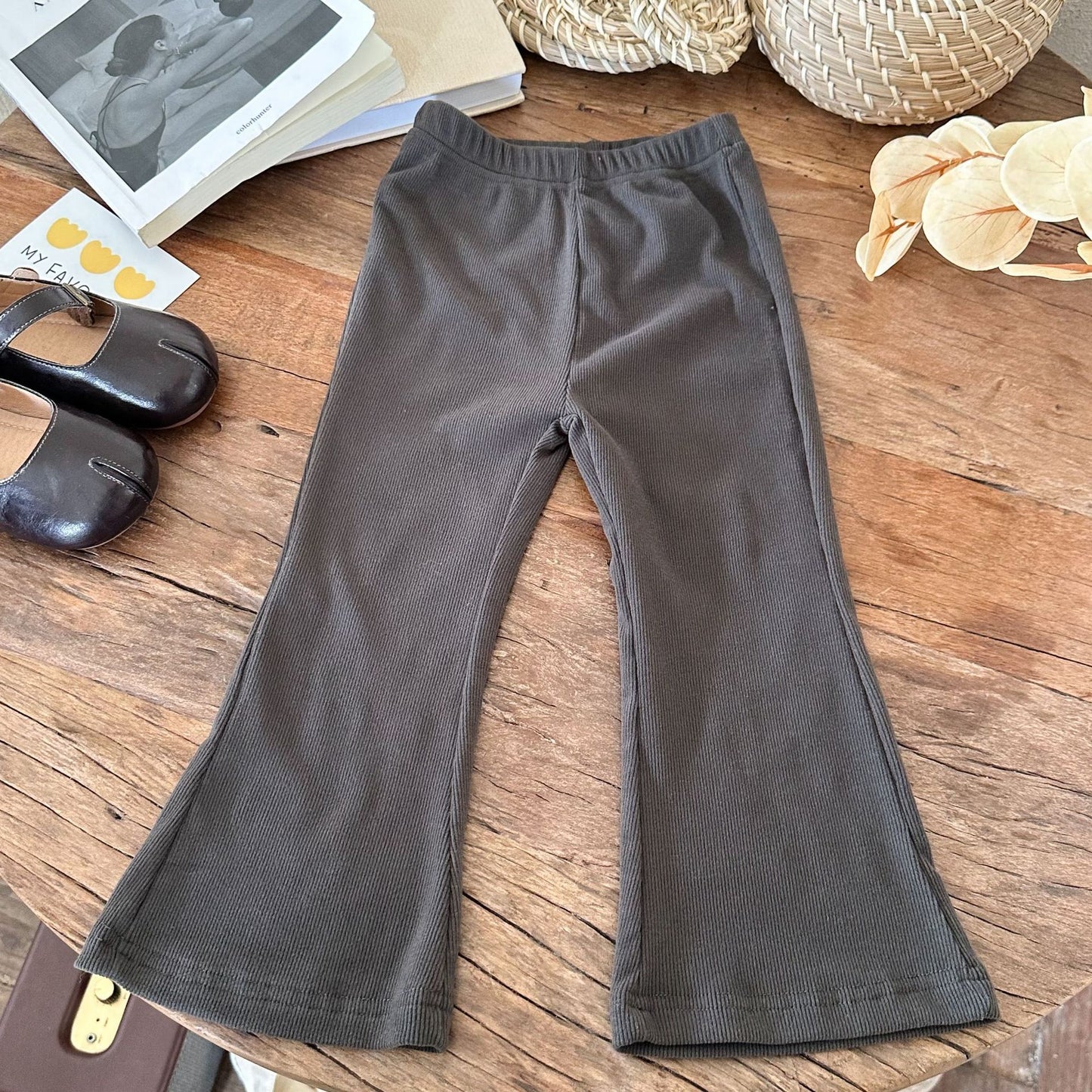 Girls' High Elastic Bell-bottom Pants