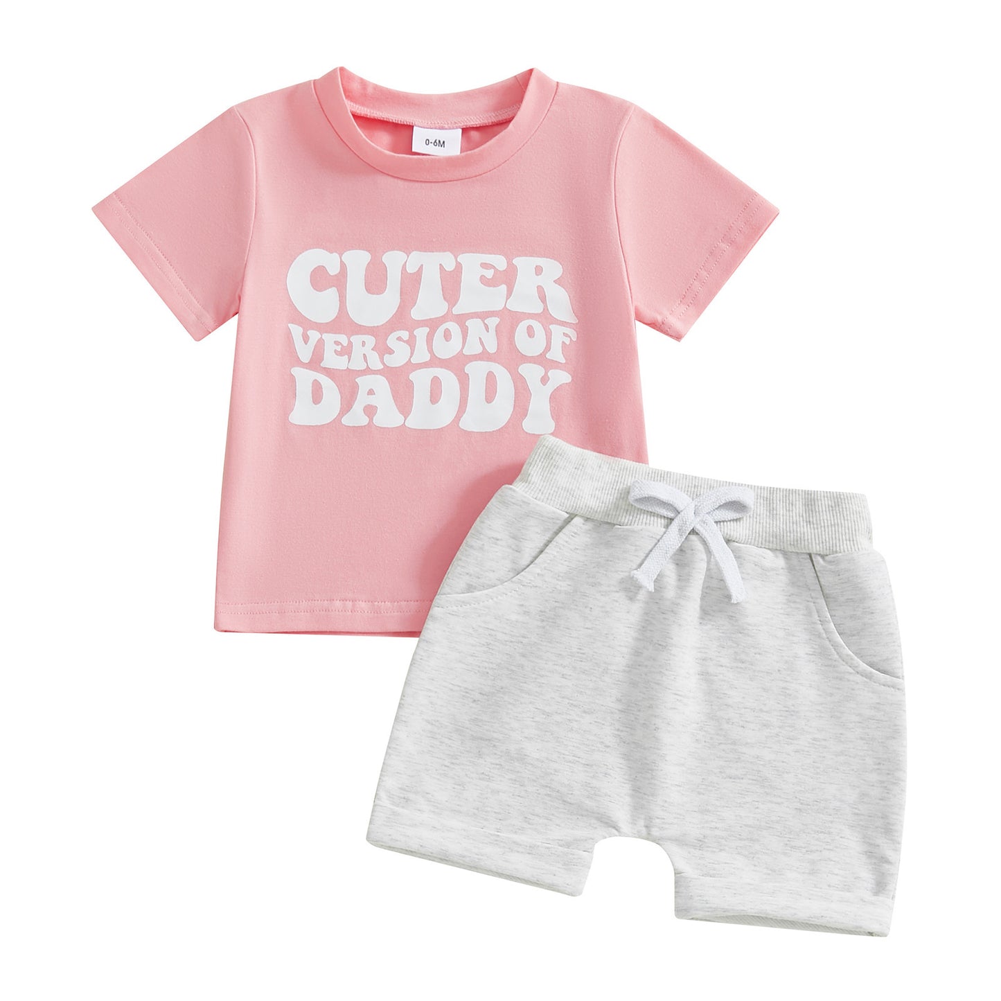 Baby Girl Letter Print Short-sleeve Summer Set