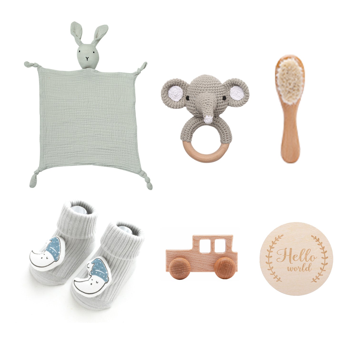 Infant Comfort Rattle Rabbit Bath Towel Gift Set