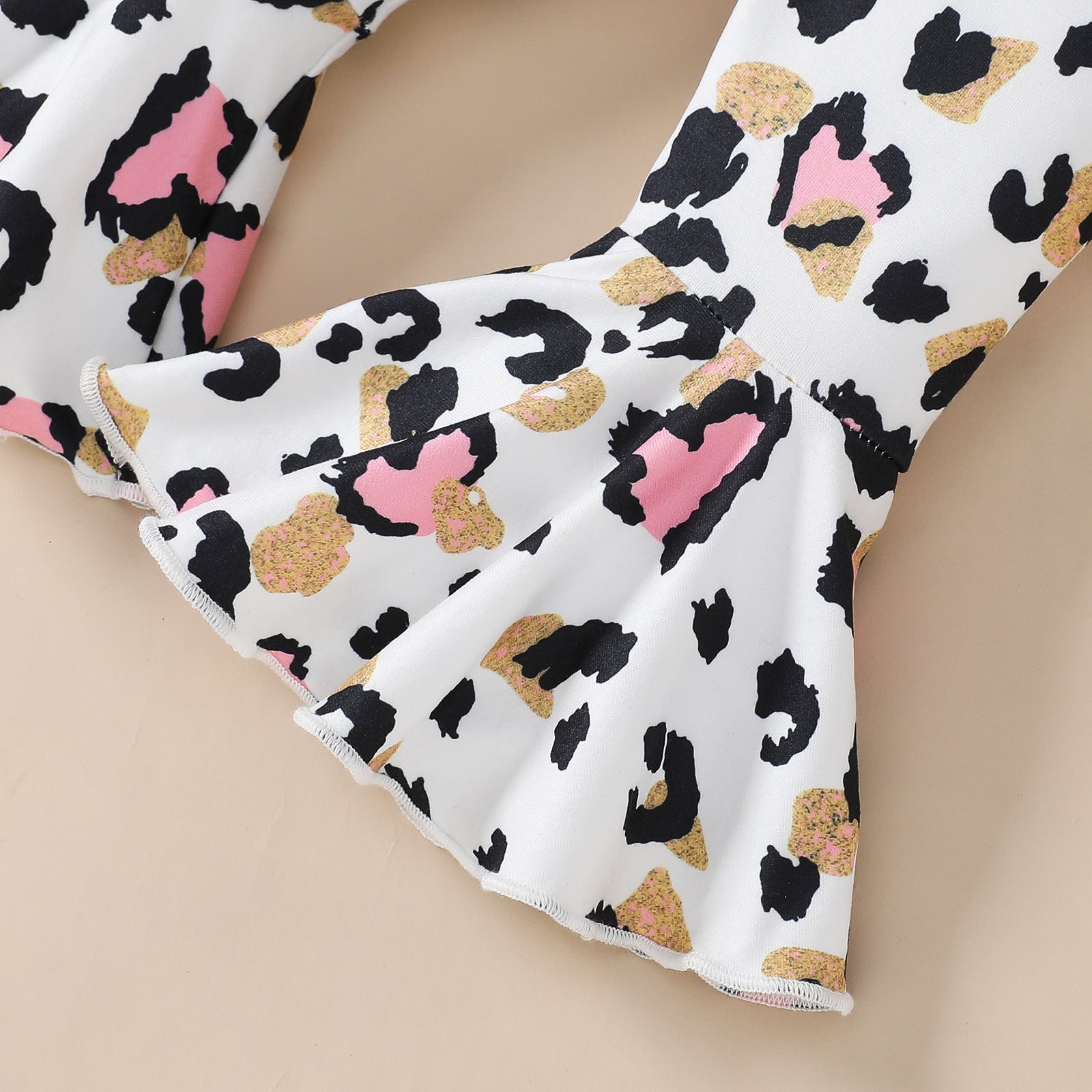 Baby/Toddler Girls' Onesie, Heart Pattern Flair Pants, Headband 3pc Set