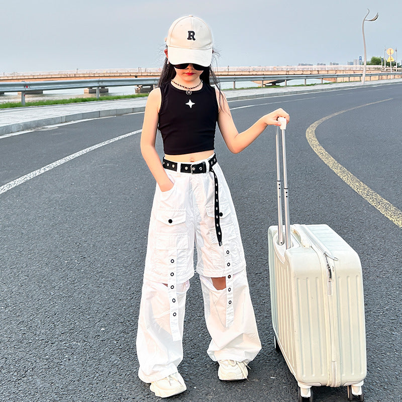 Stylish And Simple Detachable Girl Pants