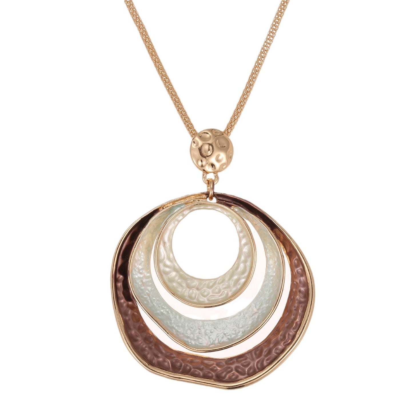 Enamel Geometric Hollow Ring Pendant Exaggerated Geometry Round Women's High-grade Necklace