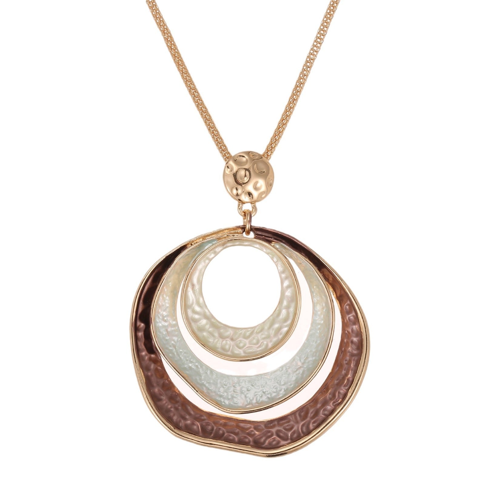 Enamel Geometric Hollow Ring Pendant Exaggerated Geometry Round Women's High-grade Necklace