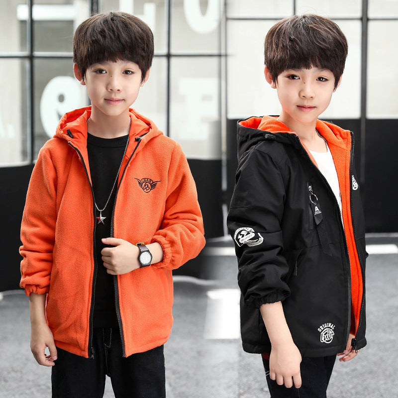 Boys' Printed Spring or Autumn Double-sided Cardigan