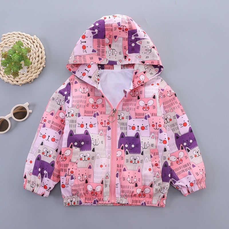 Girls' Printed Cartoon Spring Jacket