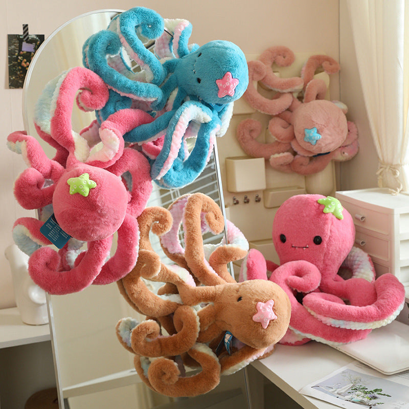 Octopus Plush Toy With Suction Cup Cute Oversized Tentacles