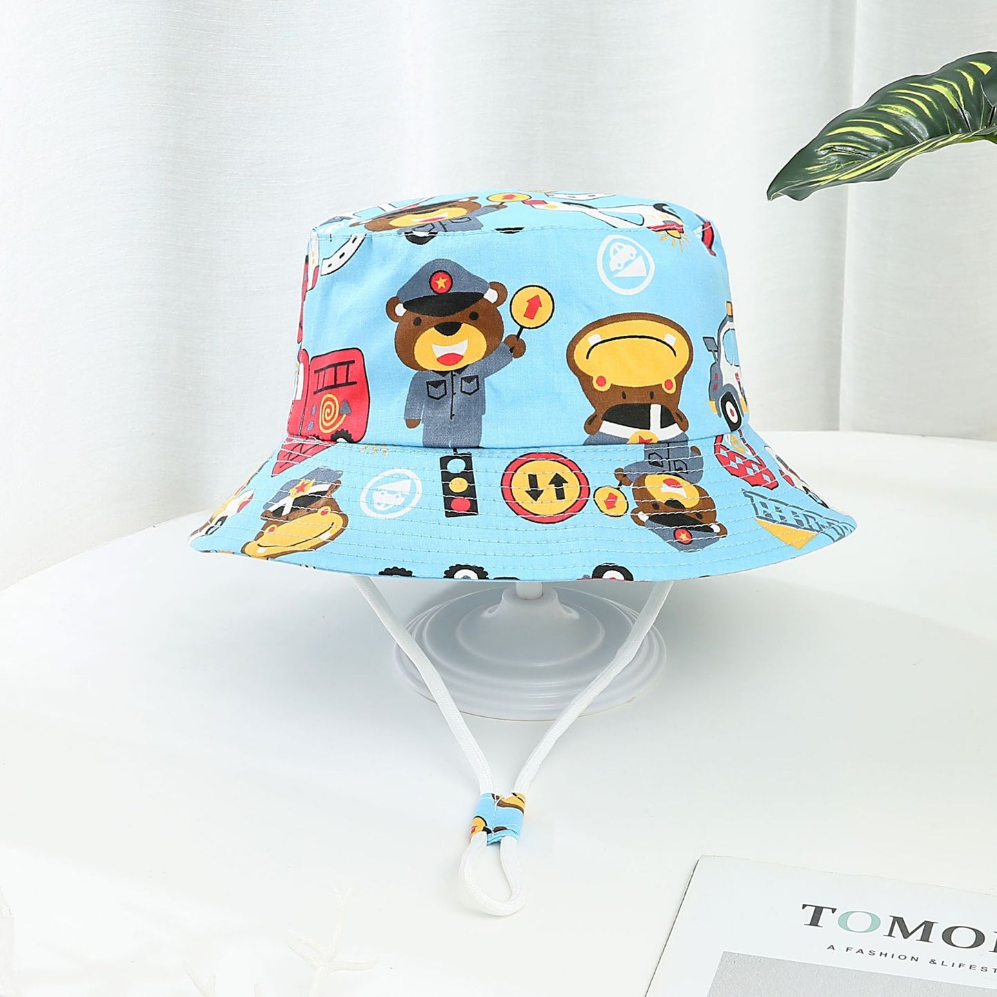 Children's Printed Dinosaur Bucket Sun Hat Big Brim Boy Girl Hat