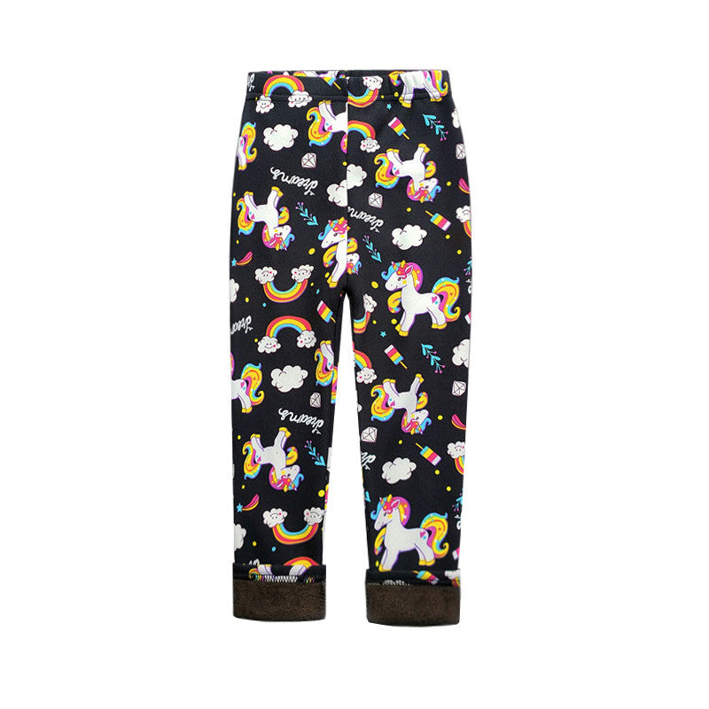Fleece-lined Thermal Leggings For Girls