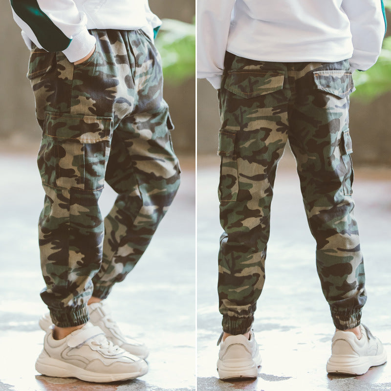 Boys' Sports Military Camouflage Casual Trousers