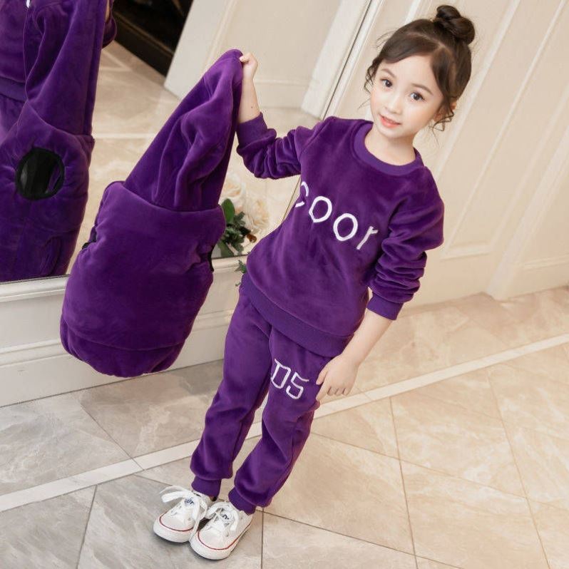 Girls' Fleece Fashionable Autumn 3pc Suit