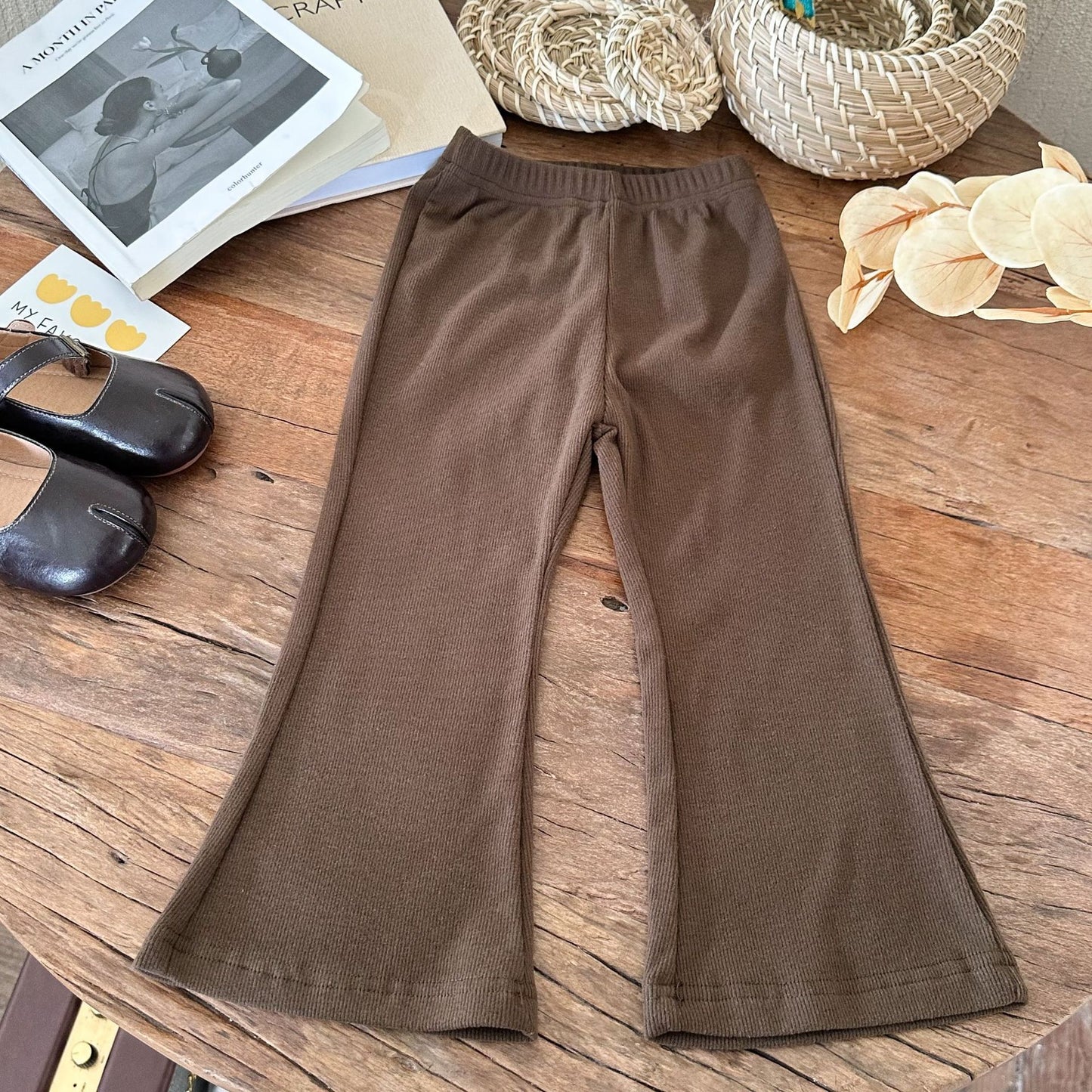 Girls' High Elastic Bell-bottom Pants