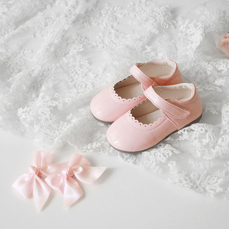 Spring And Autumn Girls Shallow Mouth Pumps Leather Shoes Temperament Girl Bow
