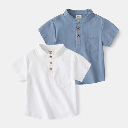 Boys' V-neck Short Sleeve Shirt