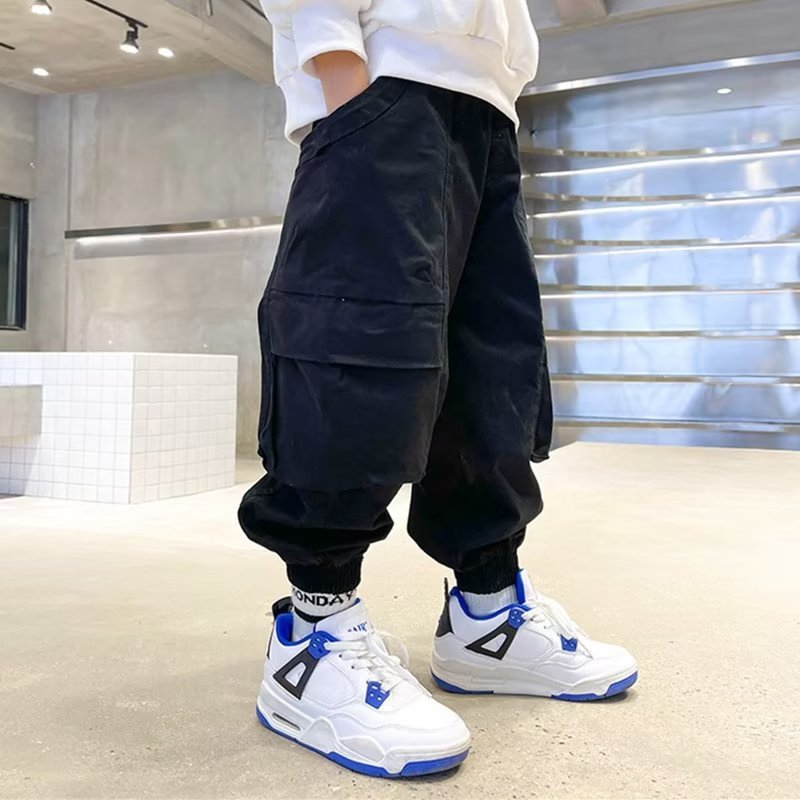 Boys' Cargo Pants, Spring & Autumn New Multi-pocket Trousers