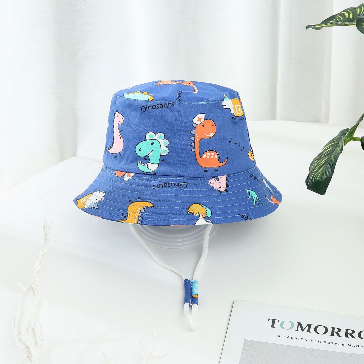 Children's Printed Dinosaur Bucket Sun Hat Big Brim Boy Girl Hat