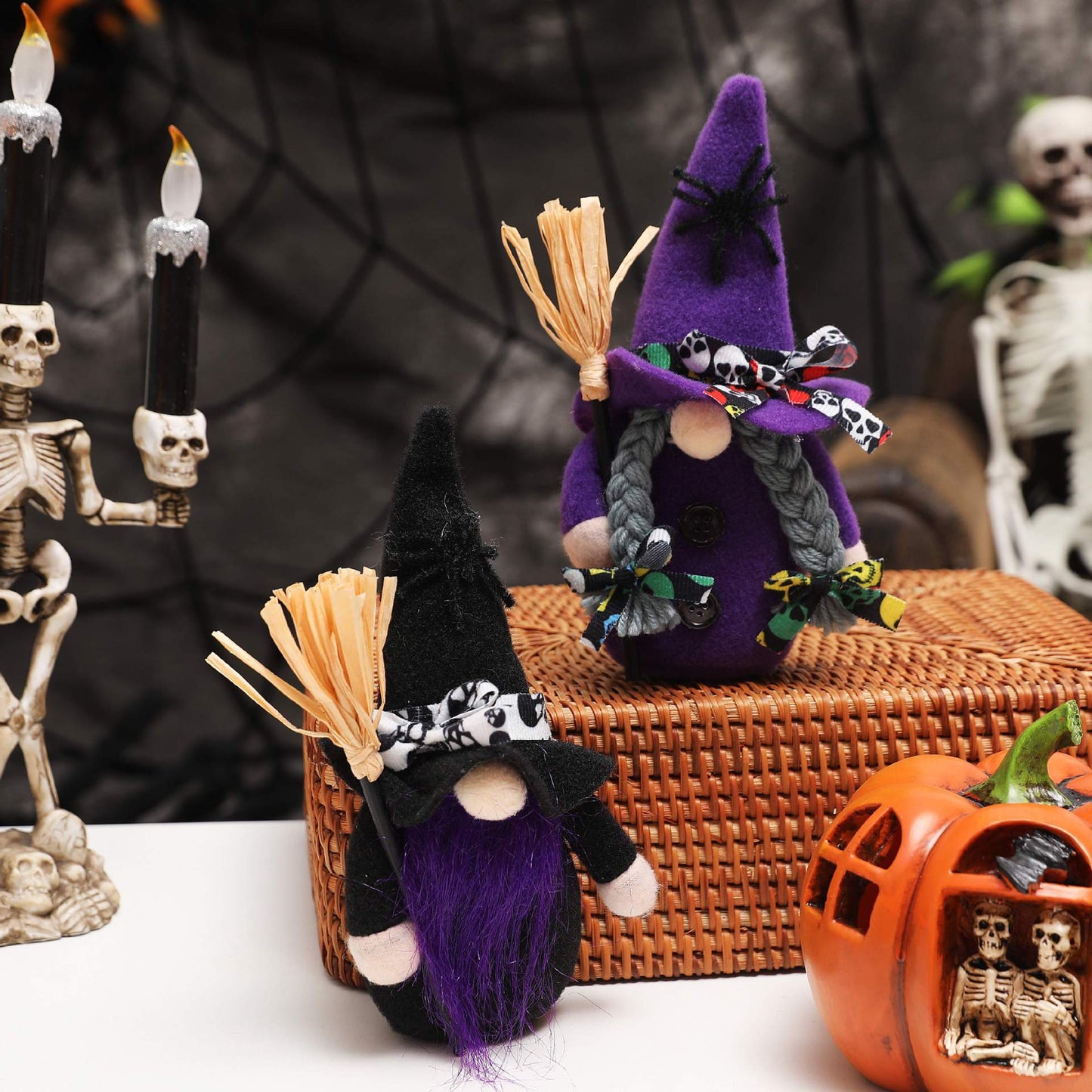 Halloween Witch Purple Mysterious Doll Faceless