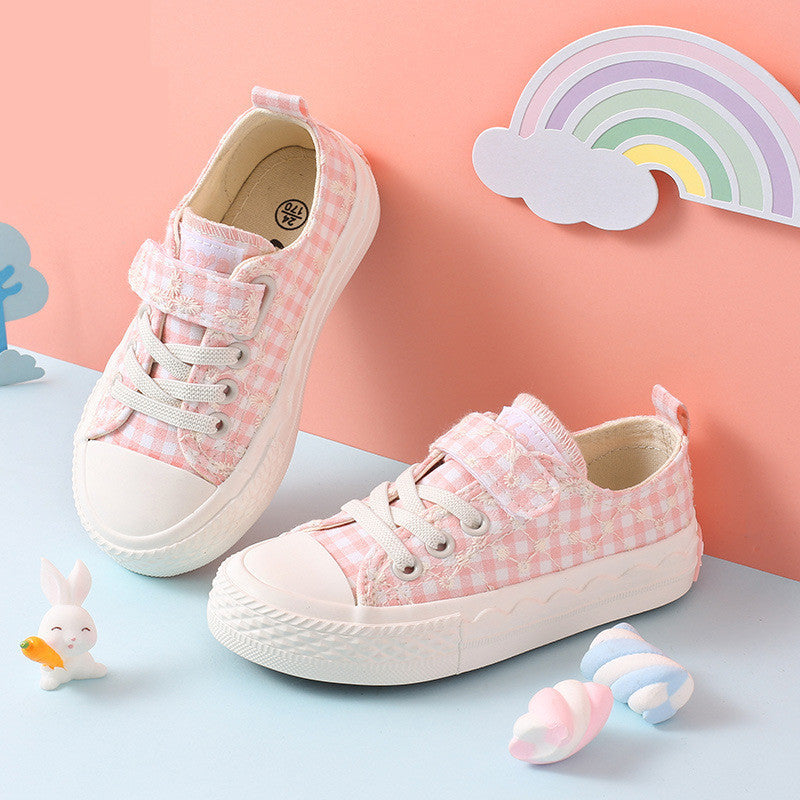 Autumn New Children Girls Lattice Breathable Casual Shoes