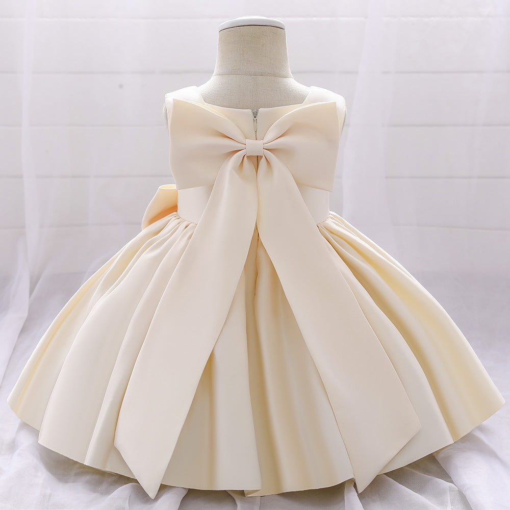 Birthday Dress Big Bow Flower Girl Wedding Party Dress