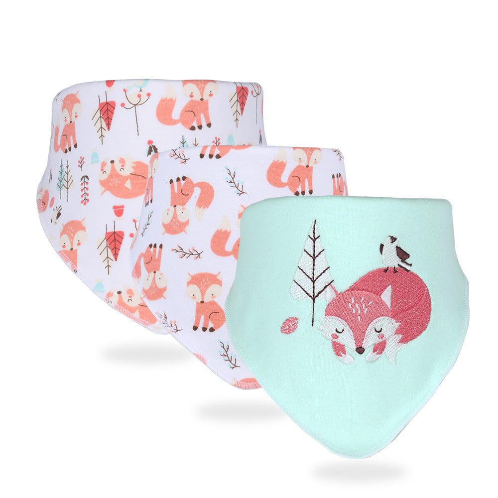 Printed Baby Cotton Bibs, Boy, Girl, 3 pack