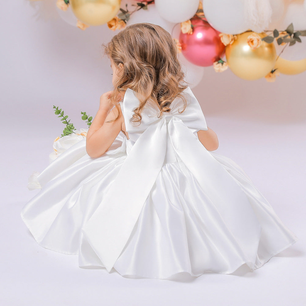 Birthday Dress Big Bow Flower Girl Wedding Party Dress