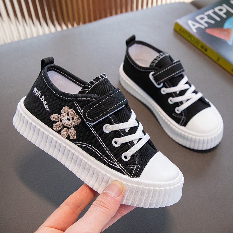 Korean Style Children's Canvas Shoes Fashion, Available in Black, Pink & White