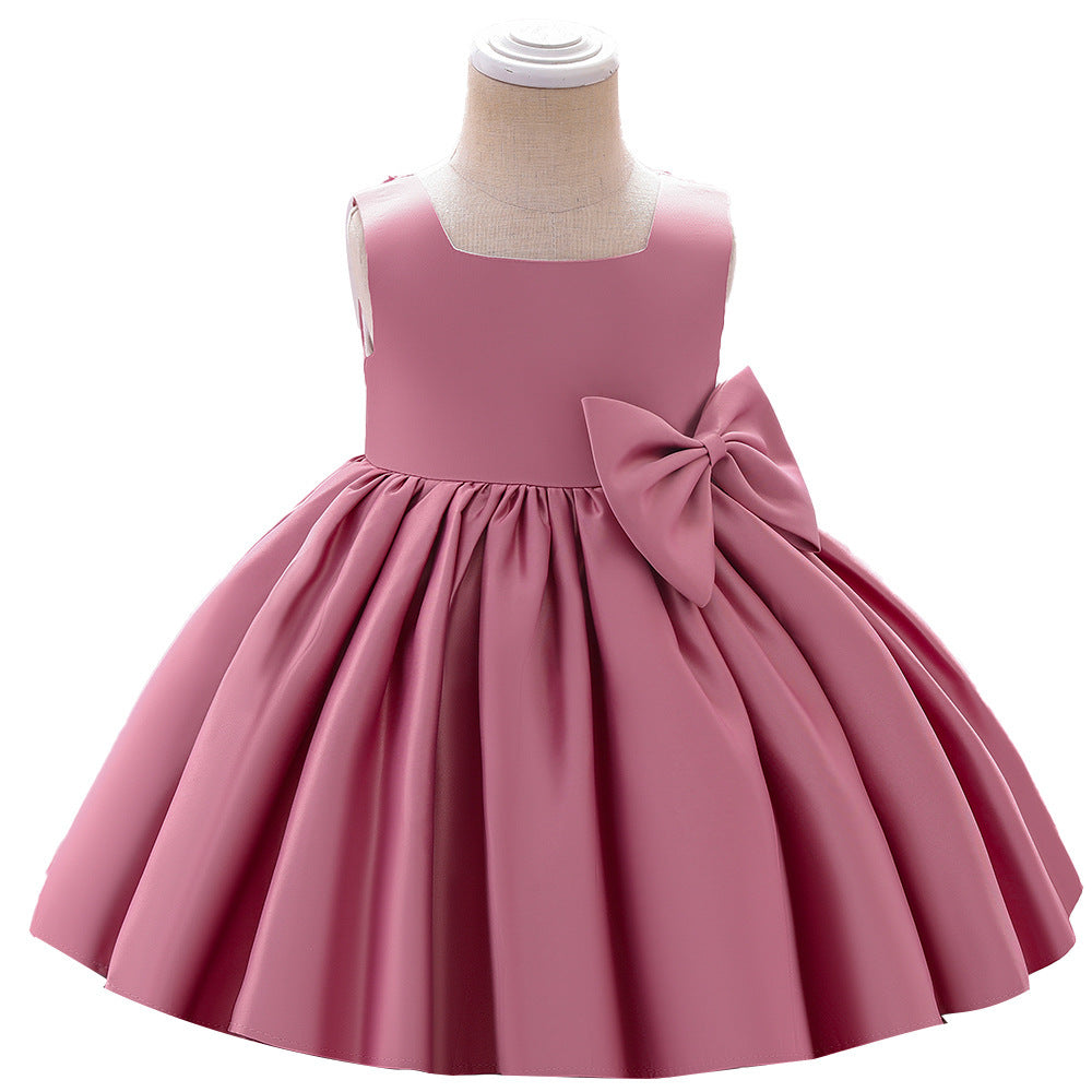 Birthday Dress Big Bow Flower Girl Wedding Party Dress