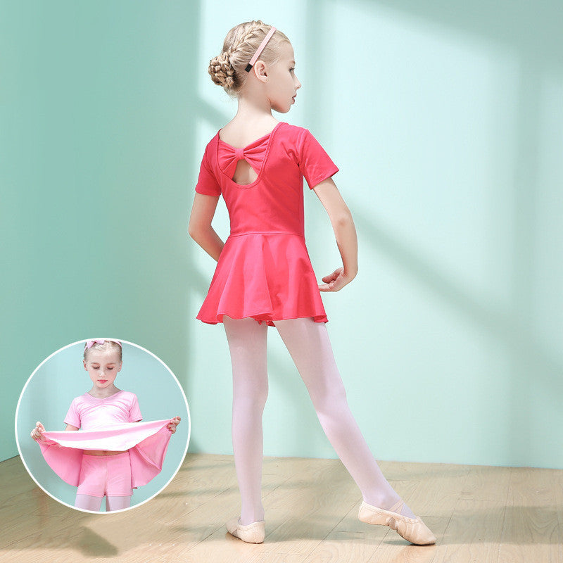 Children Dance Clothing Summer Short-sleeved Girls Dance Skirt Children Ballet Dance Dress