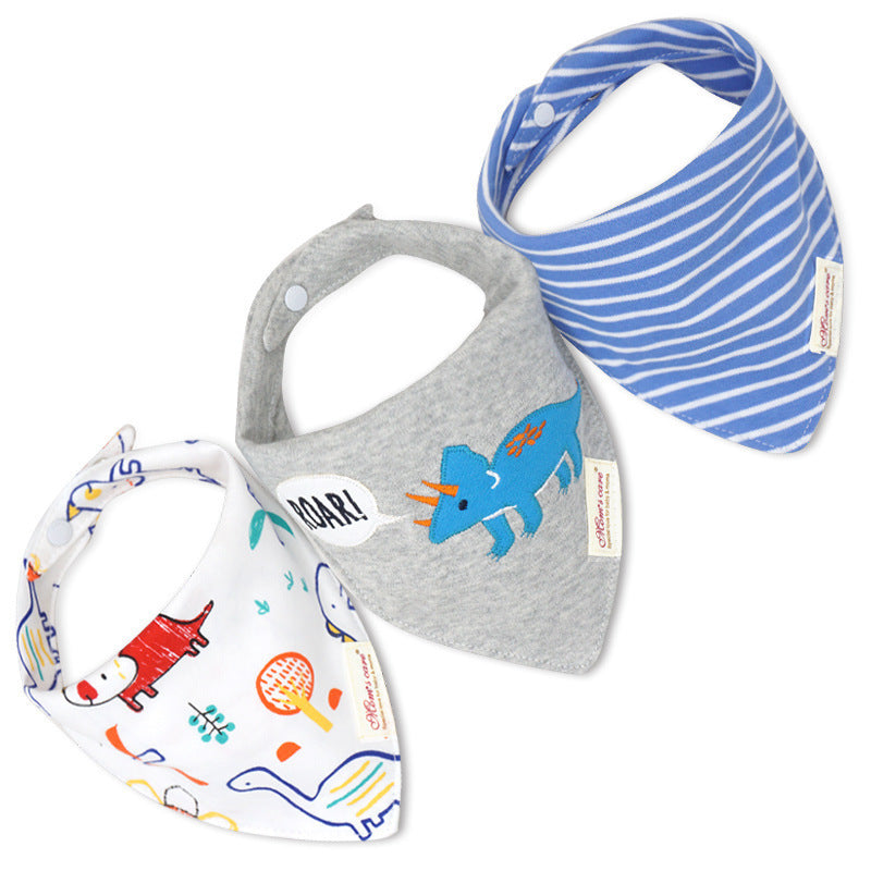 Baby/Toddler Triangle Saliva Bib, Boy, Girl 3 Pack