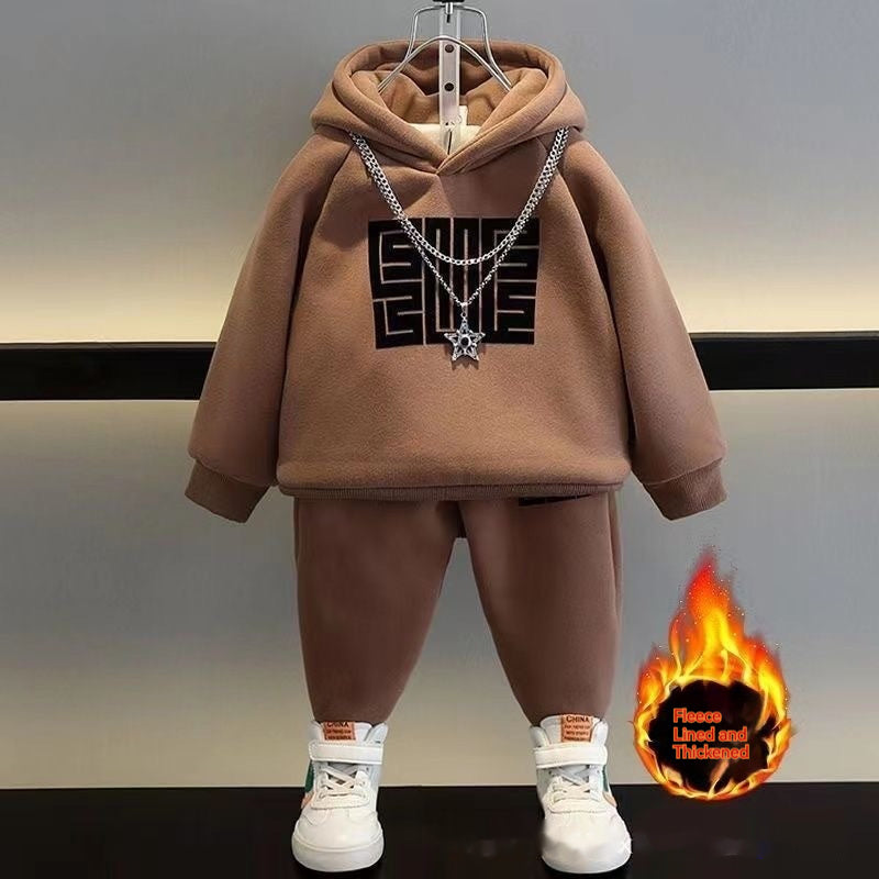 Fleece Sweater Sportswear Thickening Two-piece Set