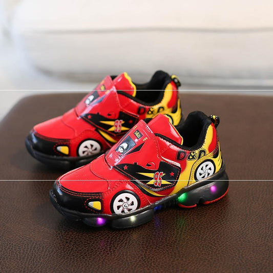 Boys' Cartoon Beathable Non-slip Glowing Sneakers