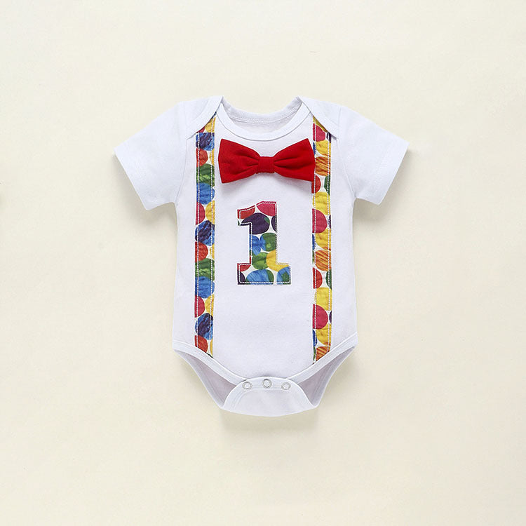 Children's Summer Clothing, Baby Boy Onesie, Baby 1st Birthday 2pc Set